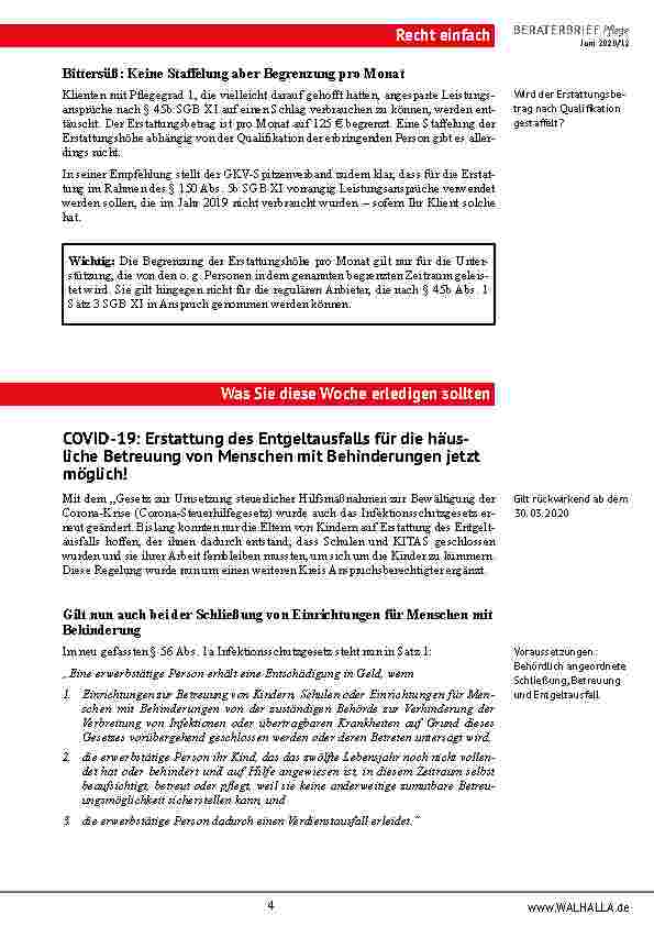 Vorschauseite 4: Bundesgerichtshof: Darf das „Taschengeld“ eines Pflegeheimbewohners gepfändet werden?
