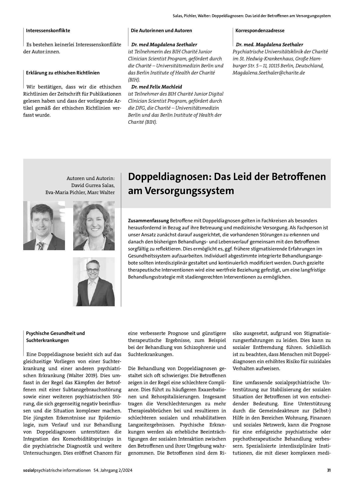 Vorschauseite 1: Doppeldiagnosen: Das Leid der Betroffenen am Versorgungssystem