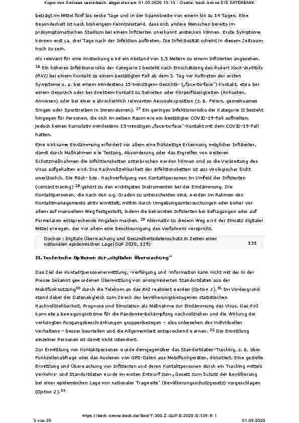 Vorschauseite 3: Digitale Überwachung und Gesundheitsdatenschutz in Zeiten einer nationalen epidemischen Lage – Untersuchung datenschutzrechtlicher Grundlagen und Anforderungen für ein Kontakt-Tra…