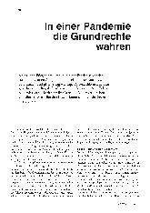 Vorschauseite 1: In einer Pandemie die Grundrechte wahren.