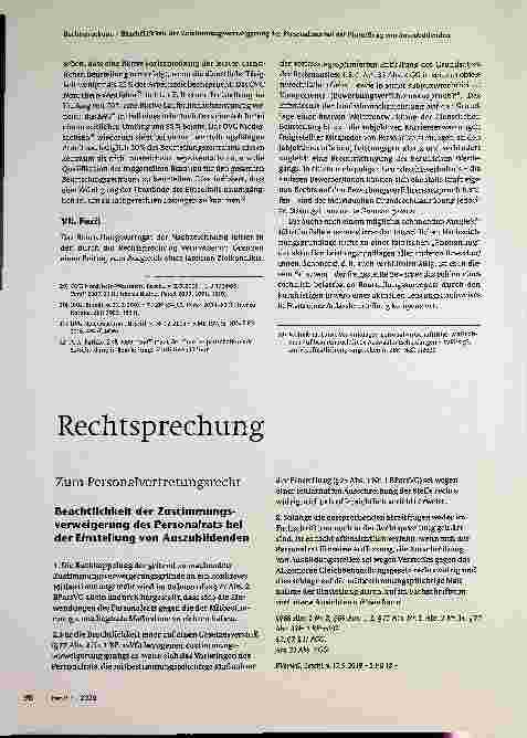 Vorschauseite 1: Rechtsprechung zum Personalvertretungsrecht