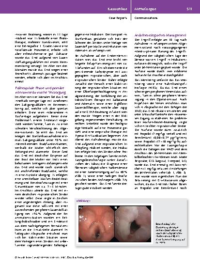 Vorschauseite 2: Interdisziplinäres Management einer Larynxstenose im Säuglingsalter: von der Einsatzstelle über den Operationssaal bis zur Intensivstation