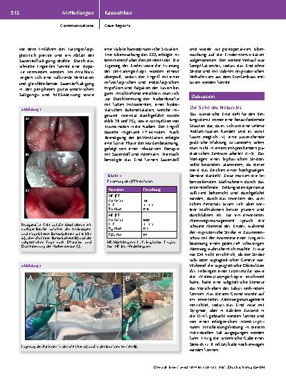 Vorschauseite 3: Interdisziplinäres Management einer Larynxstenose im Säuglingsalter: von der Einsatzstelle über den Operationssaal bis zur Intensivstation
