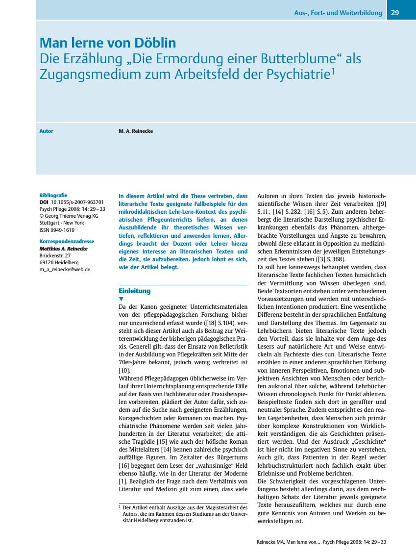Vorschauseite 1: Man lerne von Döblin