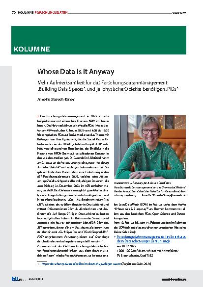 Vorschauseite 1: Whose Data Is It Anyway