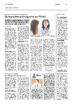 Vorschauseite 1: Fachsprachenprüfung wird zur Pflicht