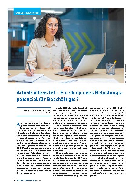 Vorschauseite 1: Arbeitsintensität – Ein steigendes Belastungspotenzial für Beschäftigte?