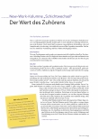 Vorschauseite 1: "Schichtwechsel" Der Wert des Zuhörens