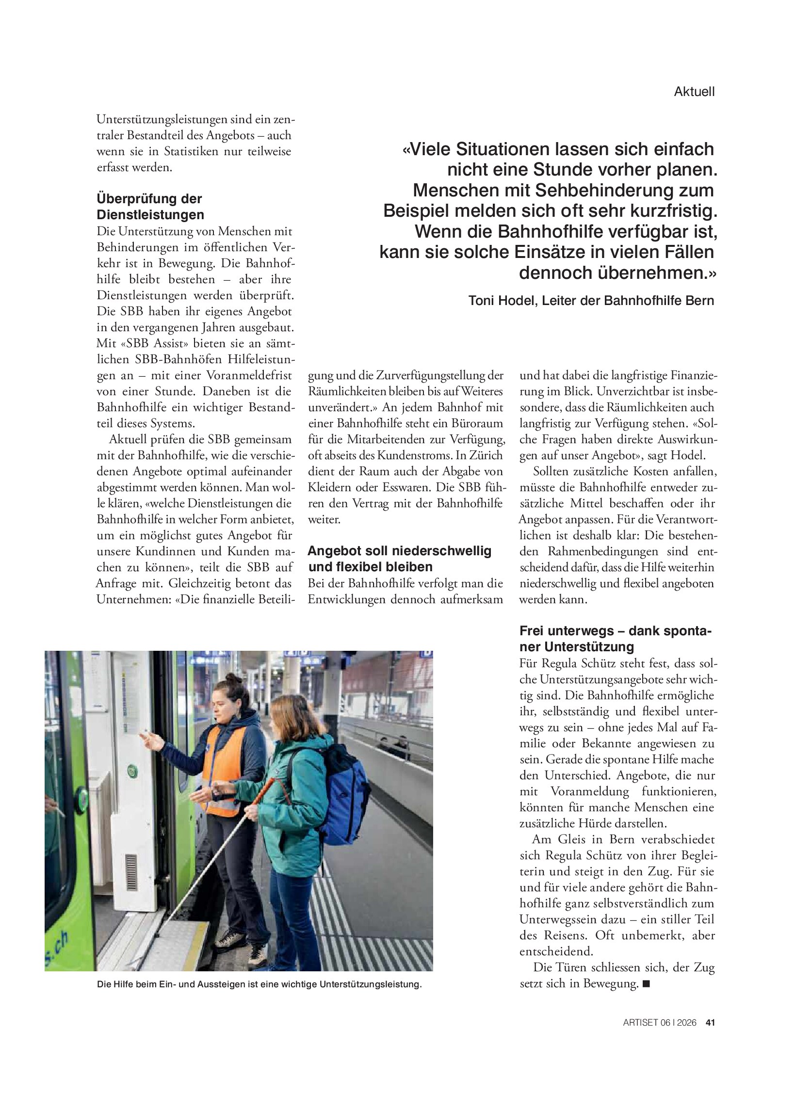 Vorschauseite 3: «Gehen wir?» – Hilfe am Bahnhof im Wandel
