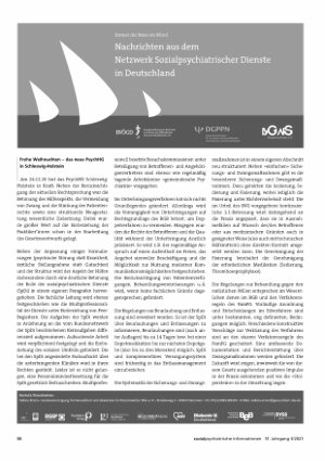 Vorschauseite 1: Nachrichten aus dem Netzwerk Sozialpsychiatrischer Dienste in Deutschland