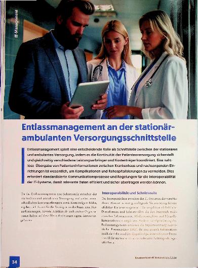 Vorschauseite 1: Entlassmanagement an der stationär-ambulanten Versorgungsschnittstelle