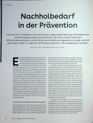 Vorschauseite 1: Nachholbedarf in der Prävention