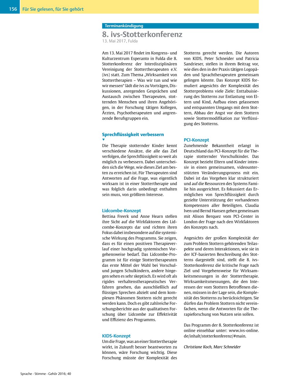 Vorschauseite 1: Terminankündigung? 8. ivs-Stotterkonferenz