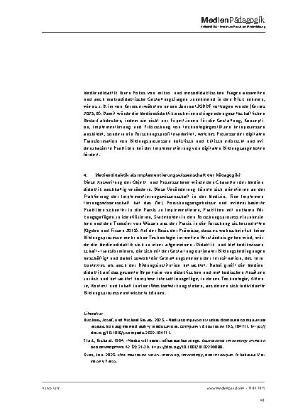 Vorschauseite 4: Mediendidaktik als Implementierungswissenschaft der Pädagogik?