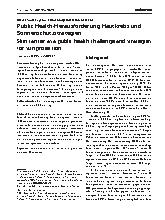 Vorschauseite 1: Public Health-Herausforderung Hautkrebs und Sonnenschutzstrategien