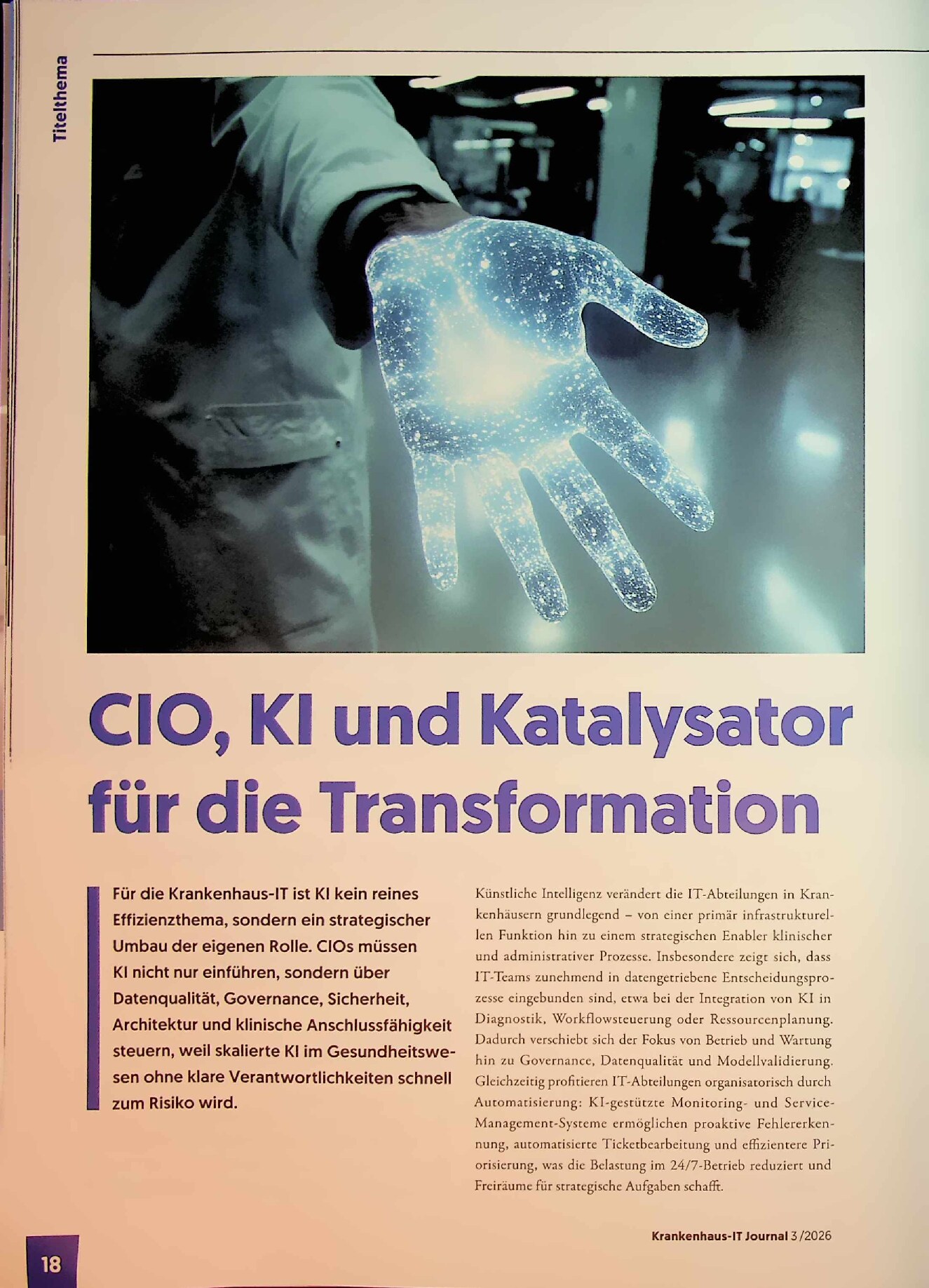 Vorschauseite 1: CIO, KI und Katalysator für die Transformation