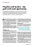 Vorschauseite 1: Plaudern und kochen – das geht nicht mehr gleichzeitig.