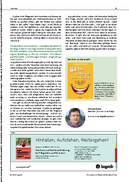 Vorschauseite 3: Durch Humor Schärfe reduzieren Christoph Müller im Gespräch mit Jonathan Gutmann