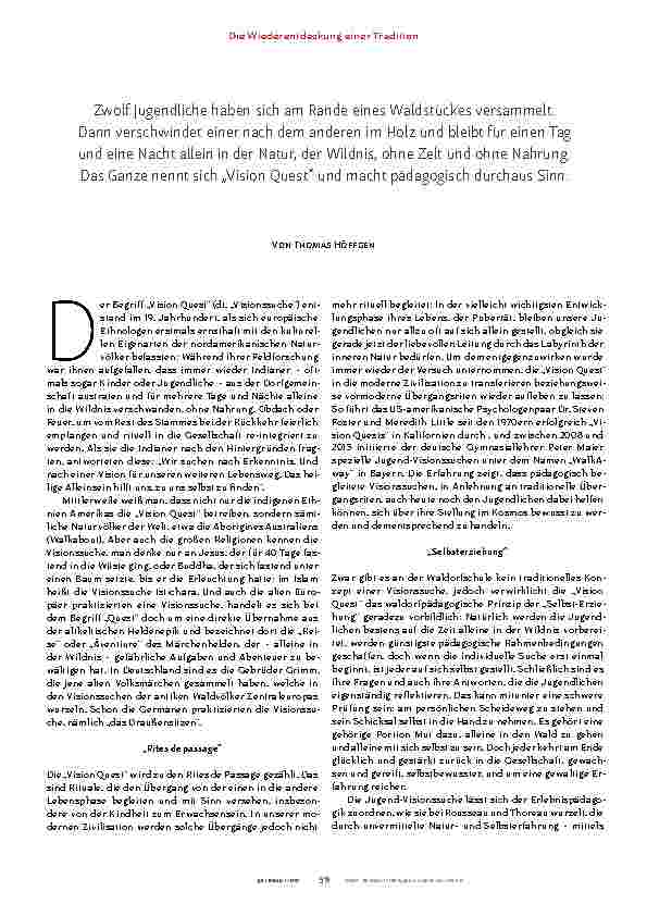 Vorschauseite 2: Visionssuche für Jugendliche: Die Wiederentdeckung einer Tradition