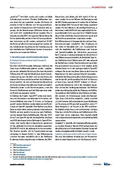 Vorschauseite 5: Informationsbudget an der Universität Regensburg – Ein Blick über den Tellerrand