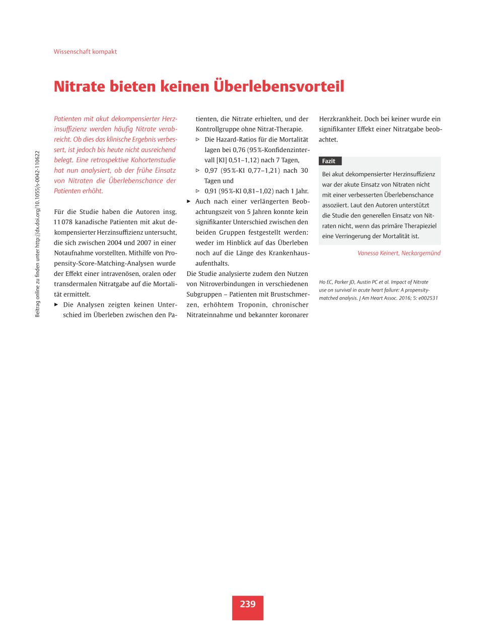 Vorschauseite 1: Nitrate bieten keinen Überlebensvorteil