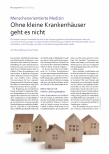 Vorschauseite 1: Menschenorientierte Medizin. Ohne kleine Krankenhäuser geht es nicht.