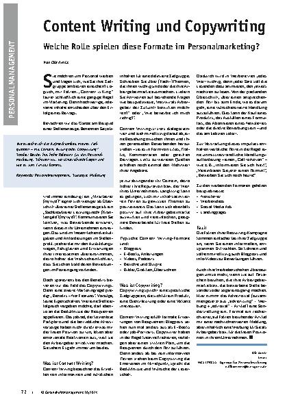 Vorschauseite 1: Content Writing und Copywriting