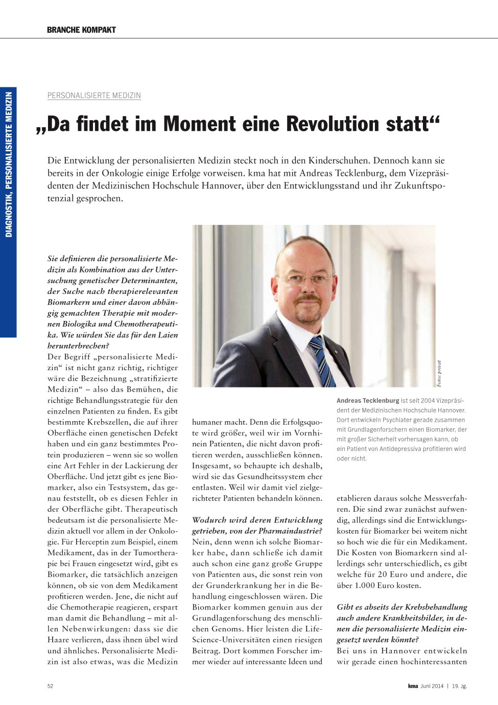 Vorschauseite 1: „Da findet im Moment eine Revolution statt“
