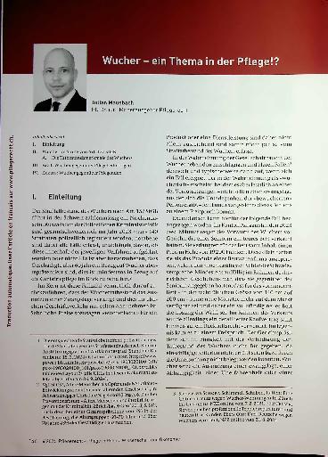 Vorschauseite 1: Wucher - ein Thema in der Pflege! ?