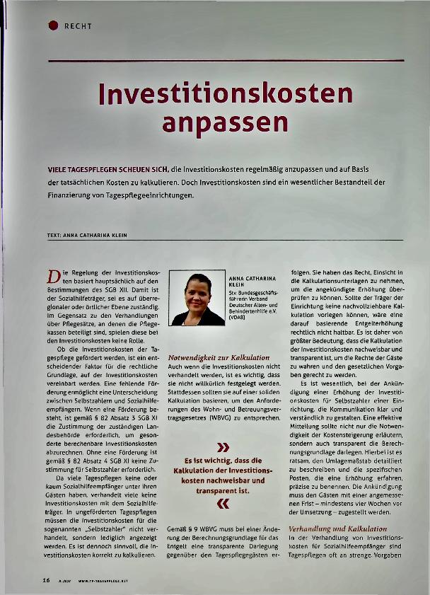 Vorschauseite 1: Investitionskosten anpassen