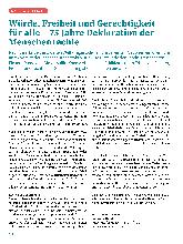 Vorschauseite 1: Würde, Freiheit und Gerechtigkeit für alle - 75 Jahre Deklaration der Menschenrechte