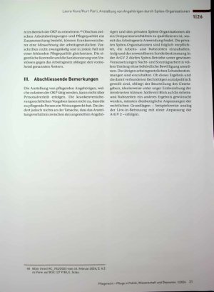 Vorschauseite 6: Anstellung von Angehörigen durch Spitex-Organisationen - arbeitsund krankenversicherungsrechtliche Aspekte
