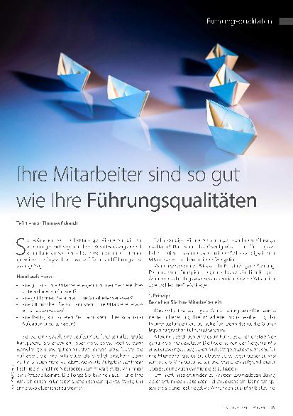Vorschauseite 1: Ihre Mitarbeiter sind so gut wie Ihre Führungsqualitäten.
