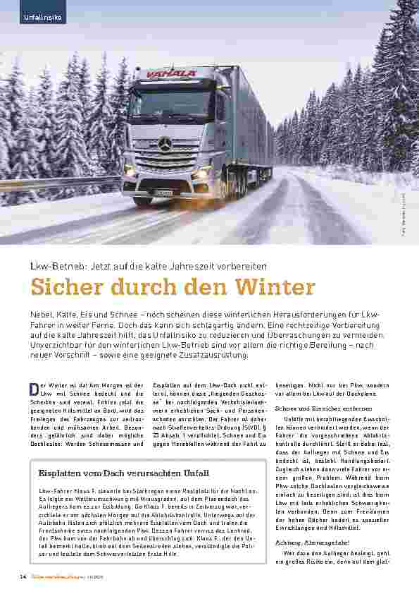 Vorschauseite 1: Lkw-Betrieb: Jetzt auf die kalte Jahreszeit vorbereiten. Sicher durch den Winter.