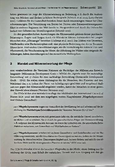 Vorschauseite 3: Klimawandel und Pflegeimplikationen für die Pflegewissenschaft