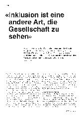 Vorschauseite 1: "Inklusion ist eine andere Art, die Gesellschaft zu sehen."