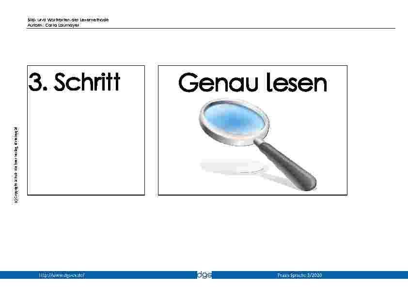 Vorschauseite 3: Bild-und Wortkarten der Lesemethode