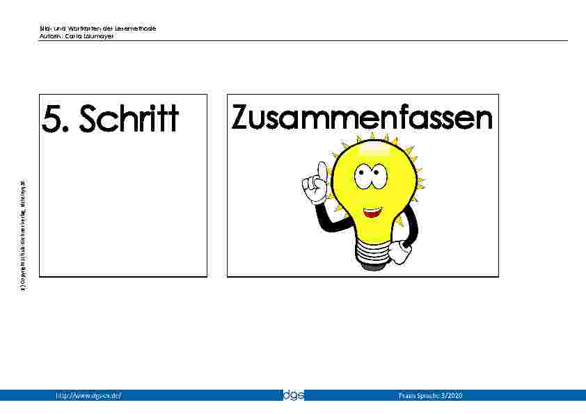 Vorschauseite 5: Bild-und Wortkarten der Lesemethode