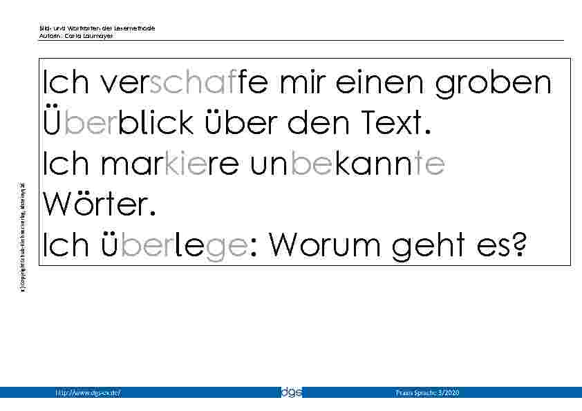 Vorschauseite 6: Bild-und Wortkarten der Lesemethode