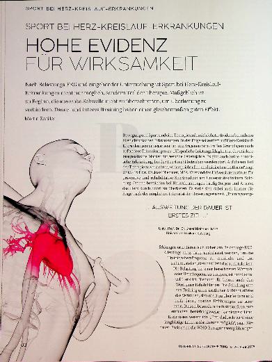 Vorschauseite 1: Sport bei Herz-Kreislauf-Erkrankungen hohe Evidenz für Wirksamkeit