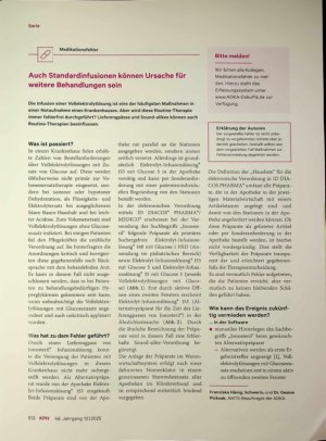 Vorschauseite 1: Auch Standardinfusionen können Ursache für weitere Behandlungen sein