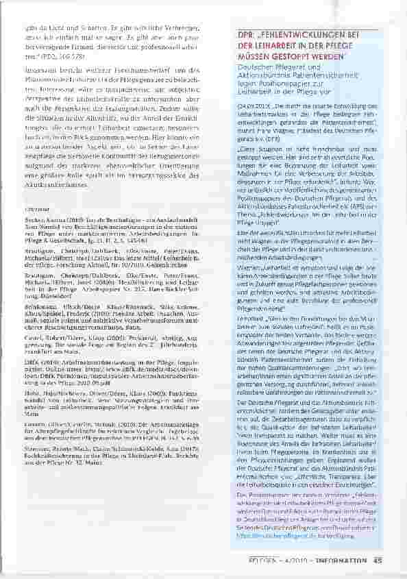 Vorschauseite 6: LEIHARBEIT IN DER PFLEGE ERGEBNISSE AUS DEM HESSISCHEN PFLEGEMONITOR