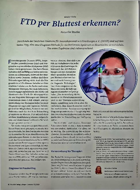 Vorschauseite 1: FTD per Bluttest erkennen.