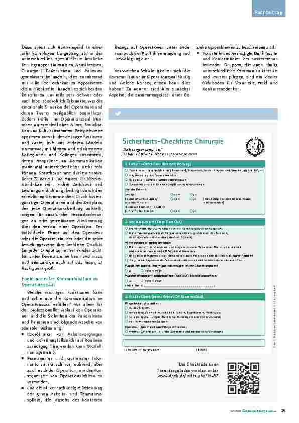 Vorschauseite 2: Die Bedeutung der Kommunikation für die Sicherheit im Operationssaal - Richtig oder?