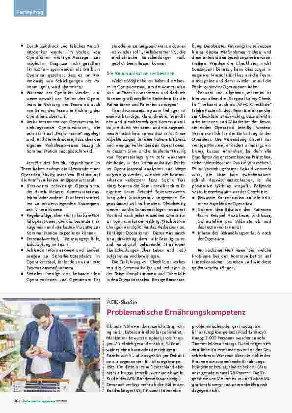 Vorschauseite 3: Die Bedeutung der Kommunikation für die Sicherheit im Operationssaal - Richtig oder?