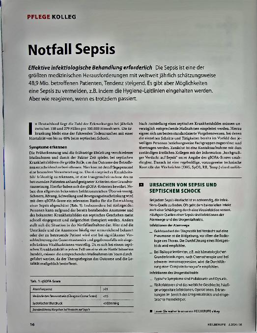 Vorschauseite 1: Notfall Sepsis