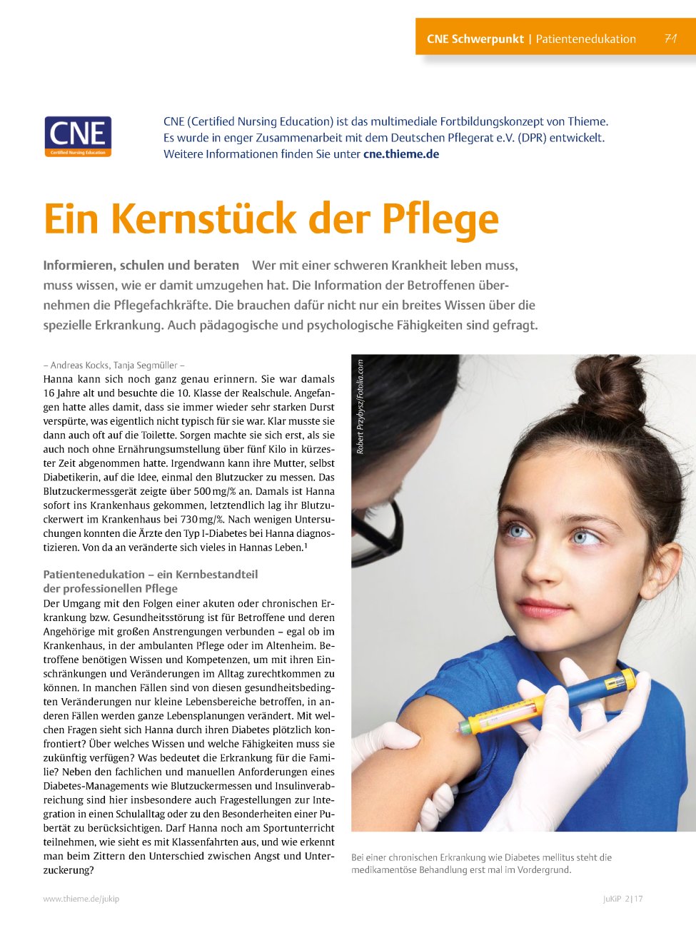 Vorschauseite 1: Ein Kernstück der Pflege