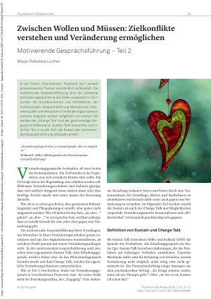 Vorschauseite 1: Zwischen Wollen und Müssen: Zielkonflikte verstehen und Veränderung ermöglichen Motivierende Gesprächsführung – Teil 2