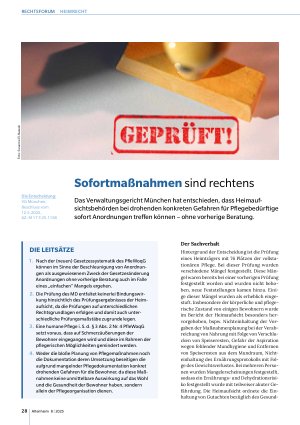 Vorschauseite 1: Sofortmaßnahmen sind rechtens