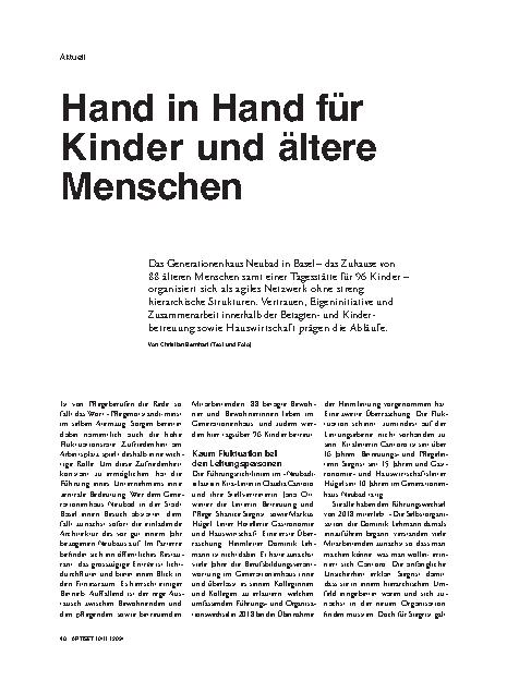 Vorschauseite 1: Hand in Hand für Kinder und ältere Menschen